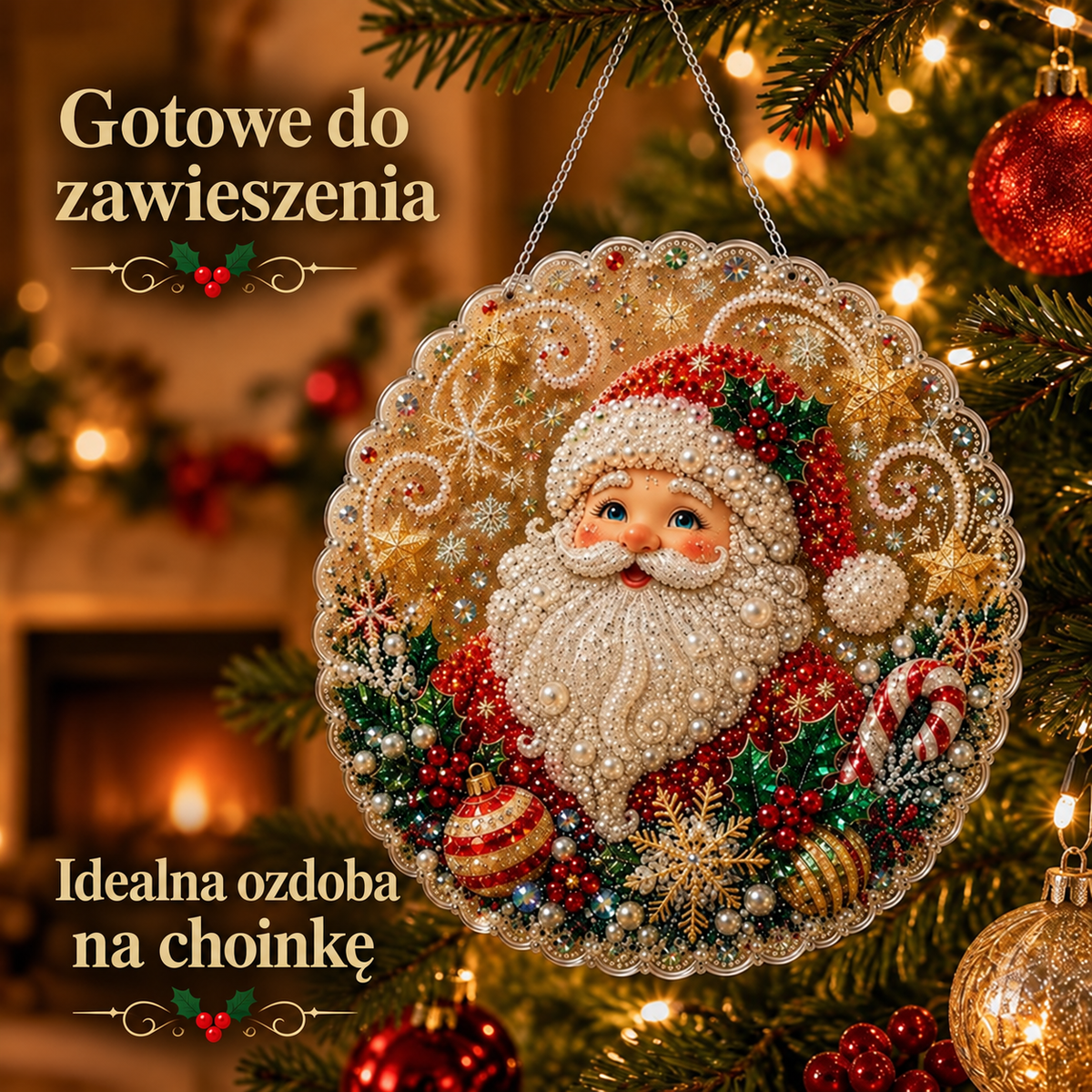Magiczna Bombka | Kryształówka – zestaw do samodzielnego wyklejania świątecznej ozdoby
