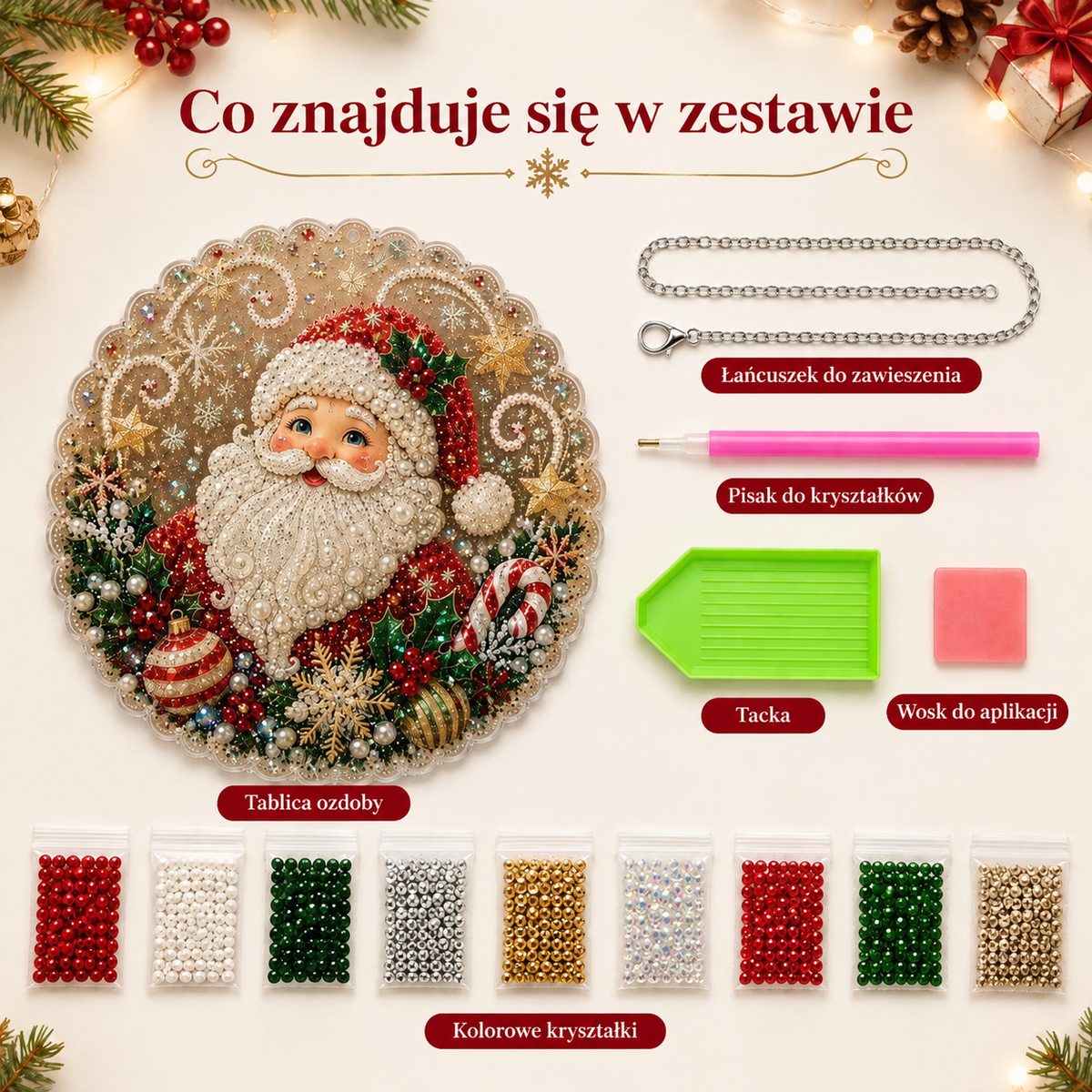 Magiczna Bombka | Kryształówka – zestaw do samodzielnego wyklejania świątecznej ozdoby