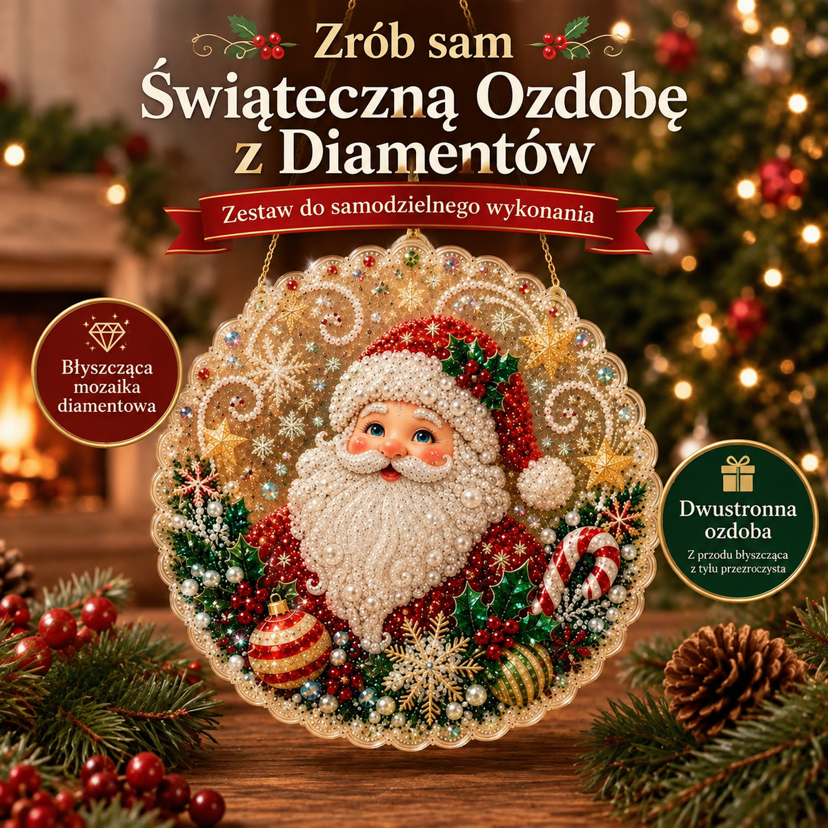 Magiczna Bombka | Kryształówka – zestaw do samodzielnego wyklejania świątecznej ozdoby